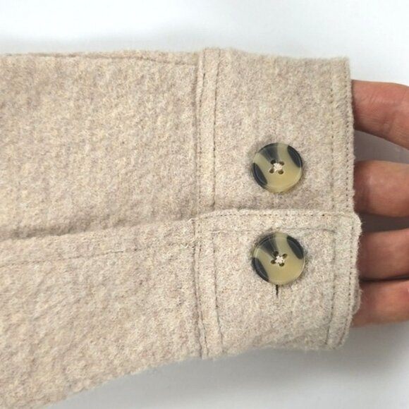 HUNTER Women's Button Down Collared Cream Merino Wool Jacket Pockets Size M - Picture 7 of 15